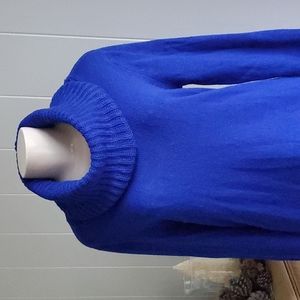 H&M Basic Women's Turtle Neck Top Sweater Blouse Royal Blue Size Medium